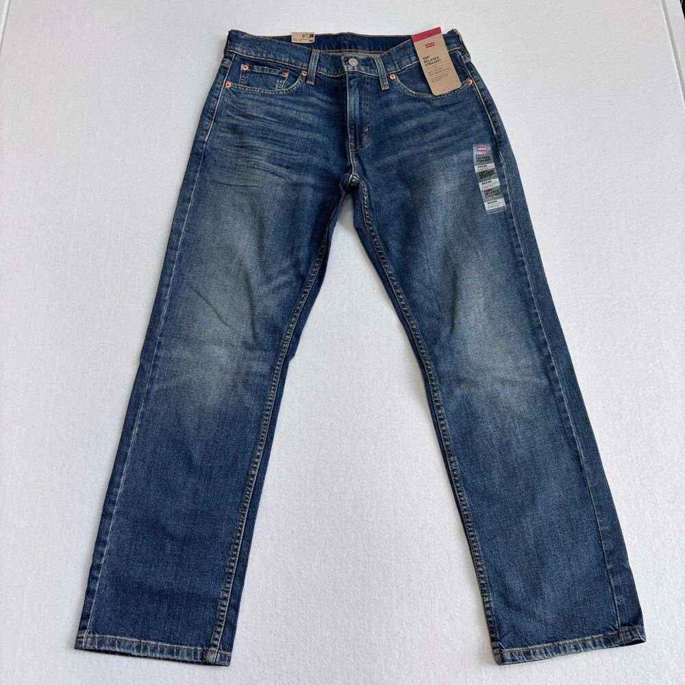Levi's 559 Relaxed Straight Leg Jeans Men 30x30 Medium Wash Zip Fly Stretch 0624